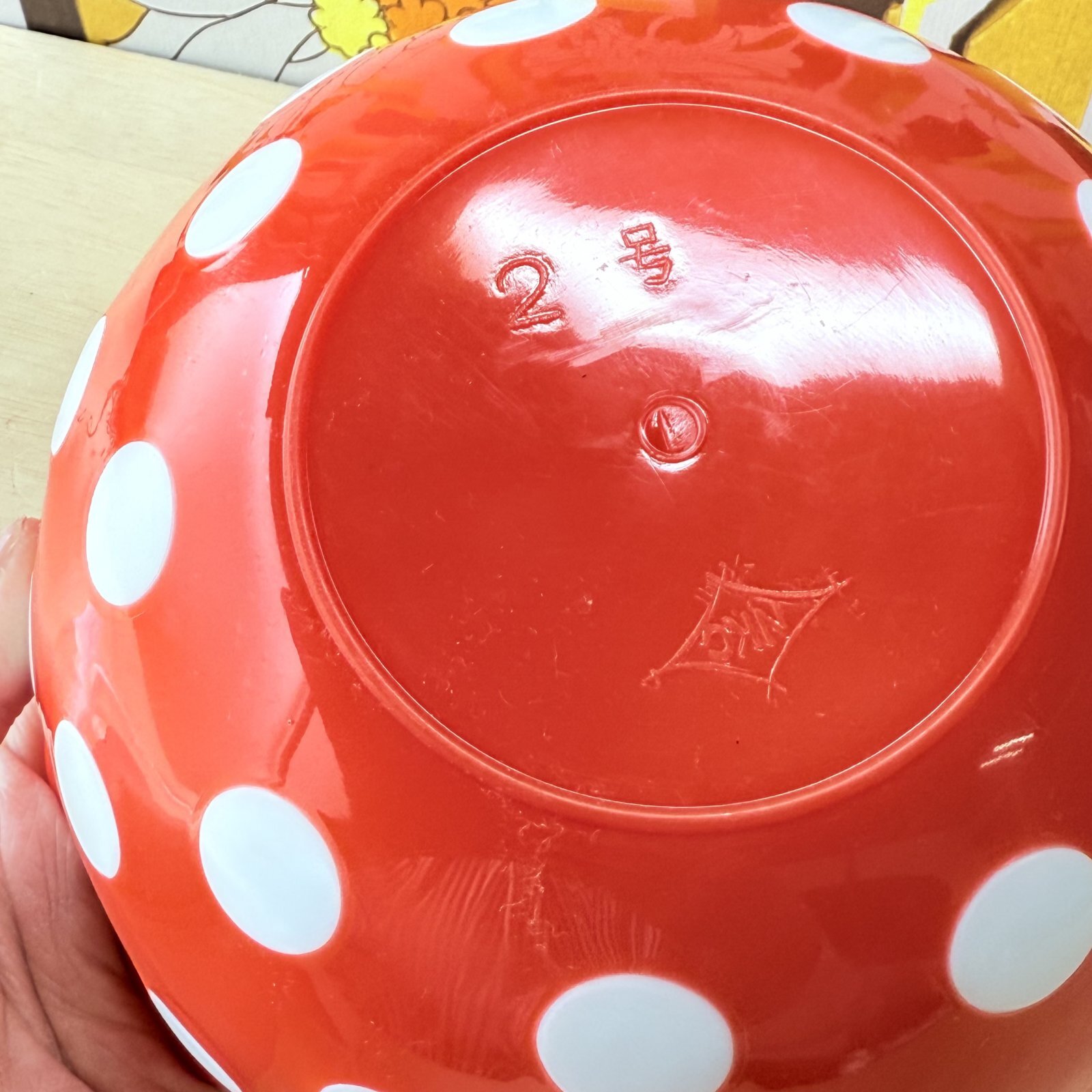 NKC レトロポップ 水玉ボール 蓋付きボウル レッド 2号 vintage