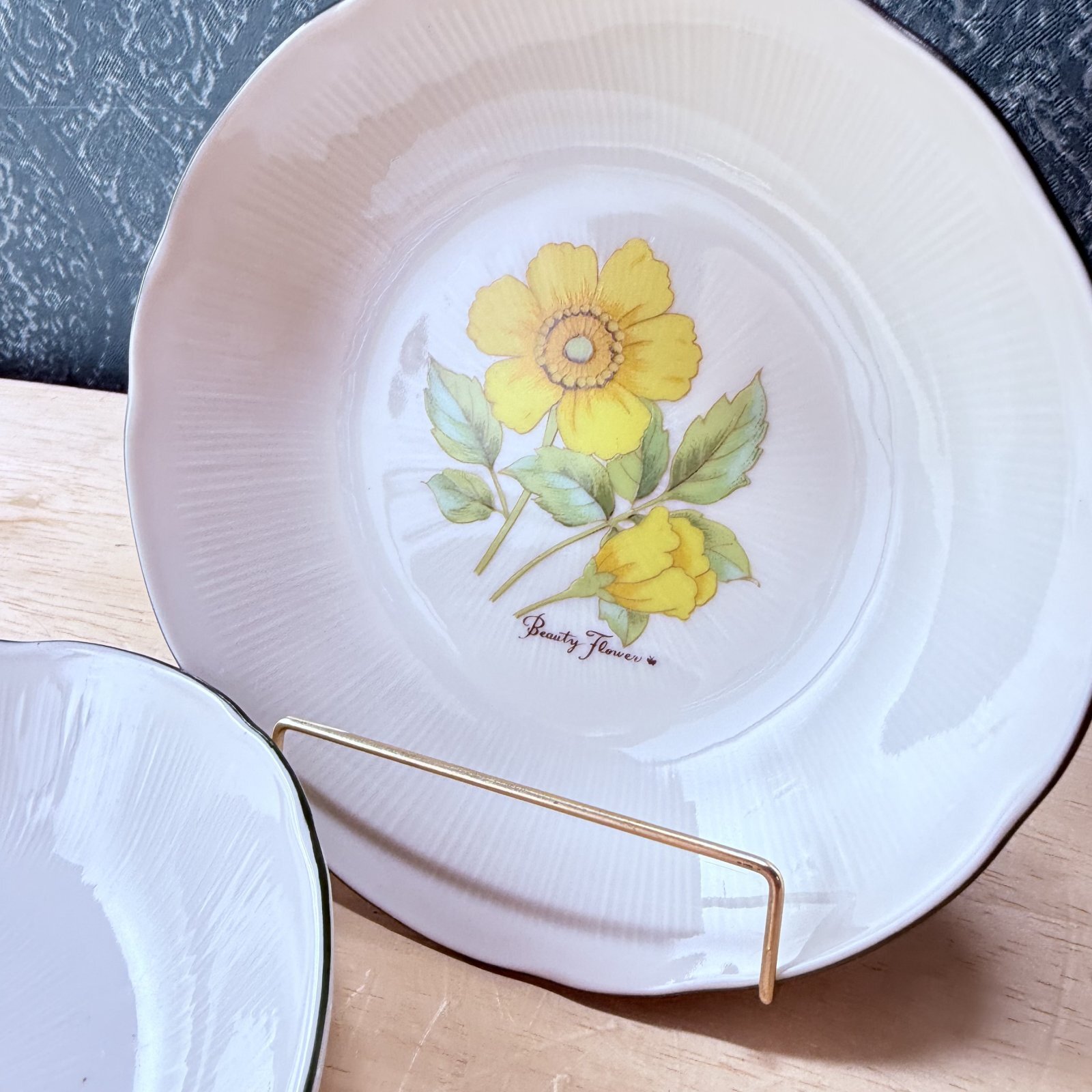 MARUMI CHINA beautyflour 黄色いお花の小皿 2枚セット