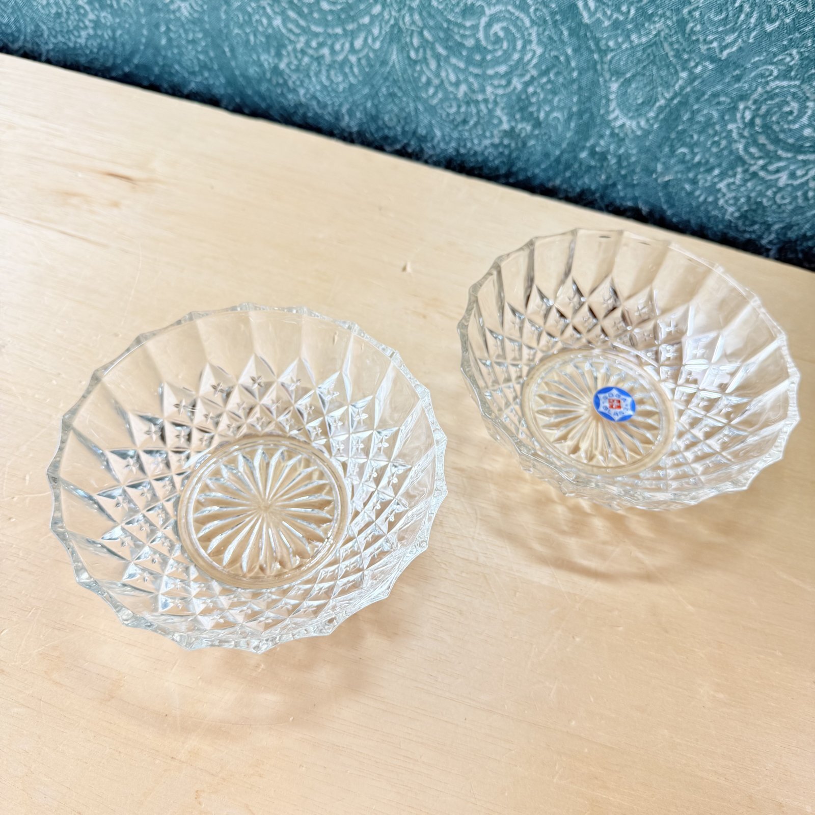 佐々木ガラス sasaki 花模様 カットガラスの器 サラダボウル 2個