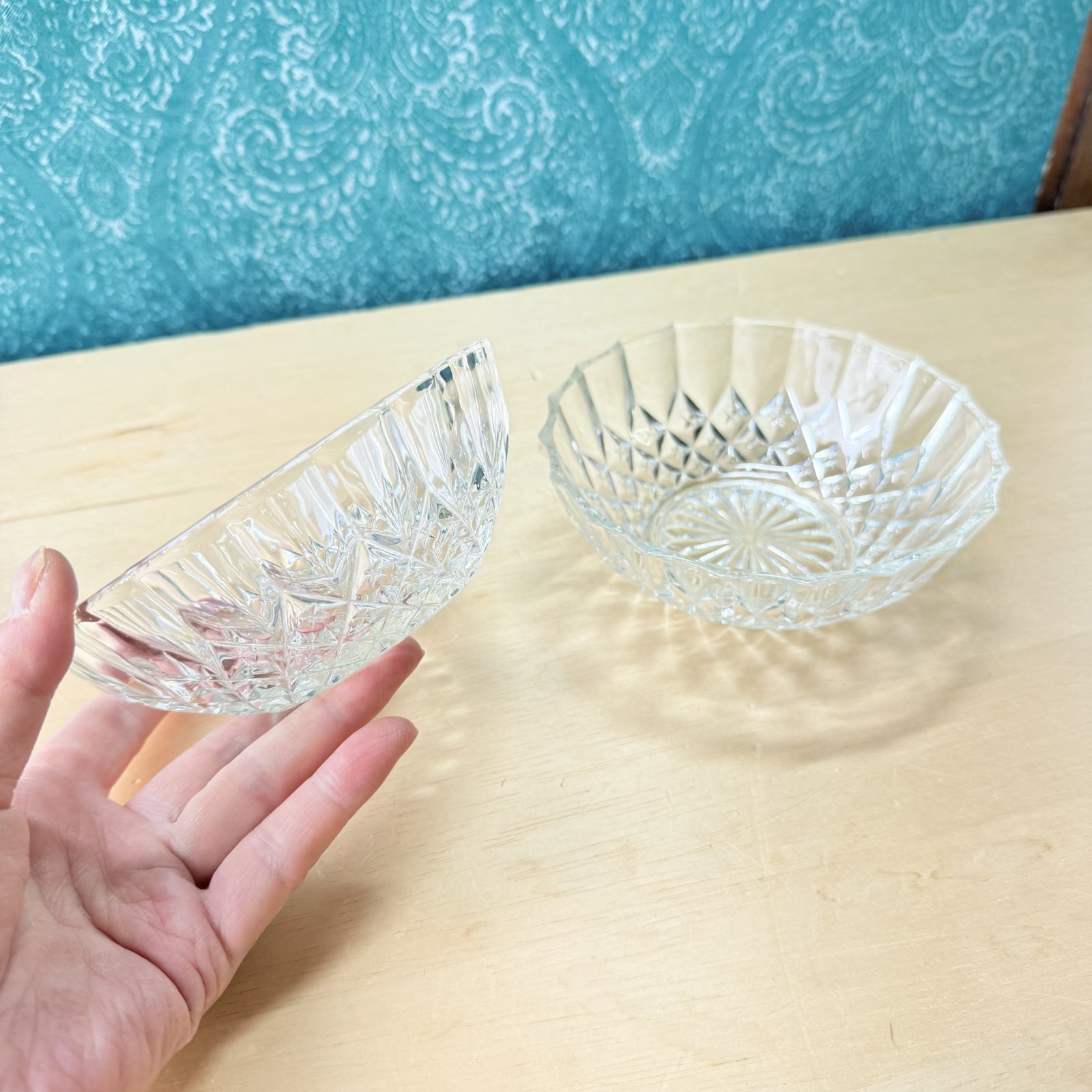 ガラスコレクション【ガラスボウル　花器　花柄】 花柄ガラスボウル 3個セット - メルカリ