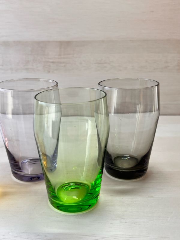 色ガラス レトロなカラーグラス5色セット ナツメグラス