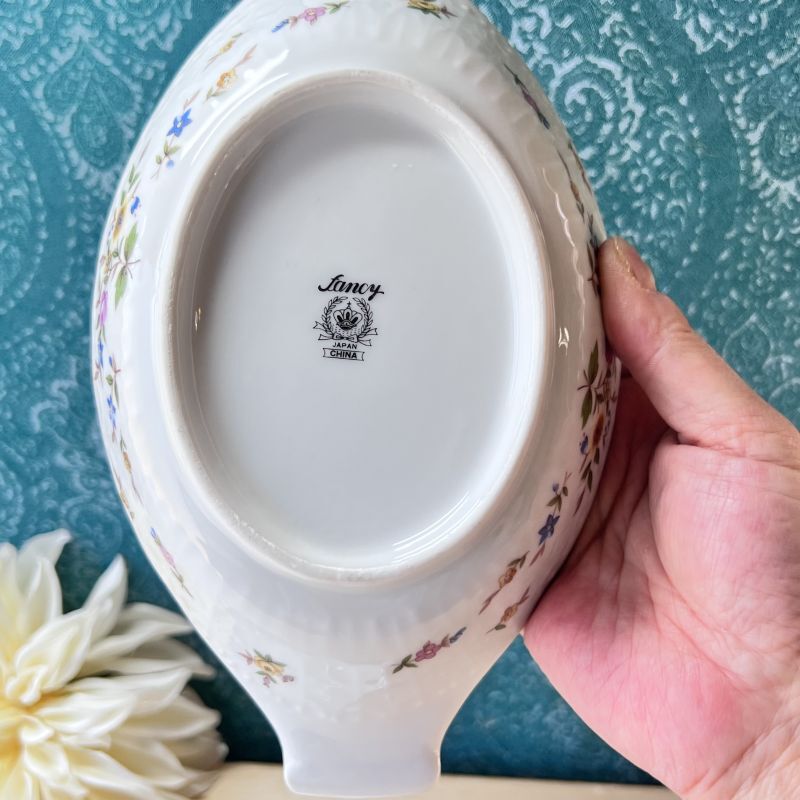 fancy china ファンシーチャイナ 花柄グラタン皿 2個セット