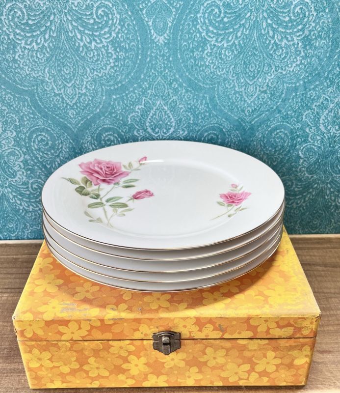 NORITAKE RC ノリタケRCアイボリーチャイナ 薔薇 花柄 洋食器ディナープレート 26.5cmプレート5枚セット N454