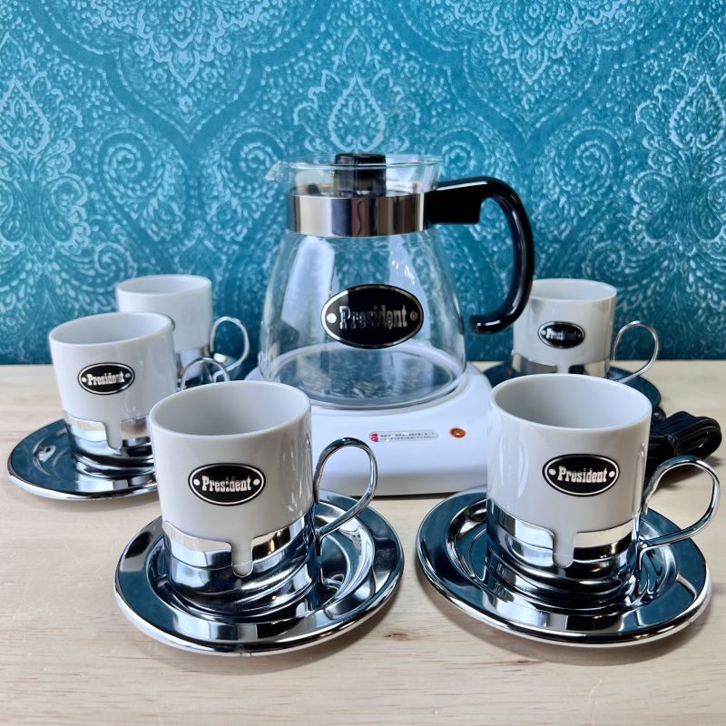 パイレックス　コーヒーカップとコーヒー皿