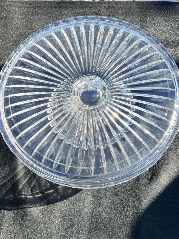 ガラス製 ケーキスタンド godinger dublin crystal cake plate dome