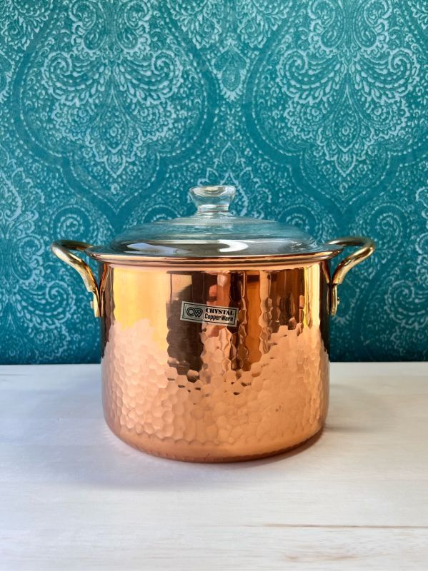 銅製 鍋 3.6L 18cm ガラス蓋 CAFFERIA copper ware種類両手鍋