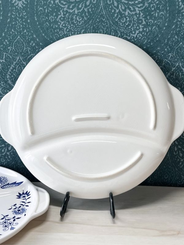 ブルーオニオン柄のワンプレート皿 陶器製 S165