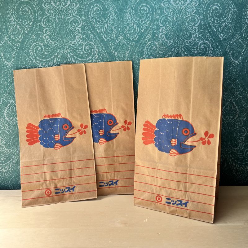 日本水産 昔のニッスイの紙袋 お魚 レトロパッケージ ラッピングに♪